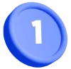 Disco azul com o numero 1
