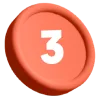 Disco vermelho com o numero 3